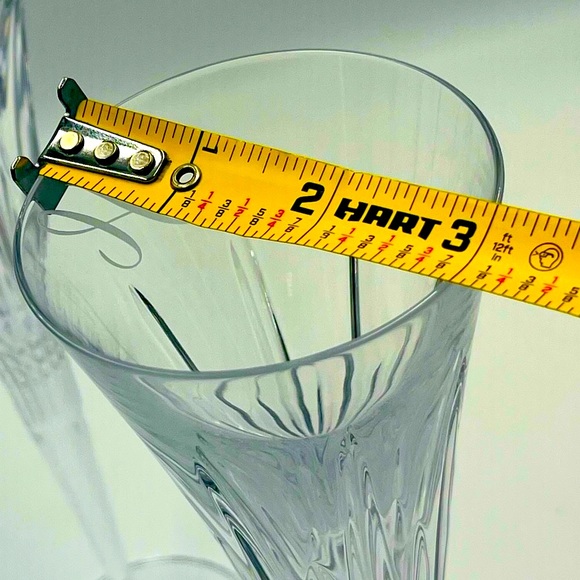 Waterford Lismore Diamond Monogram Letter "H”- Crystal Champagne Toasting Flutes - Picture 14 of 16